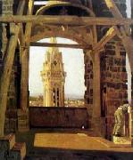 Giuseppe Abbati The Tower of the Palazzo del Podesta oil painting